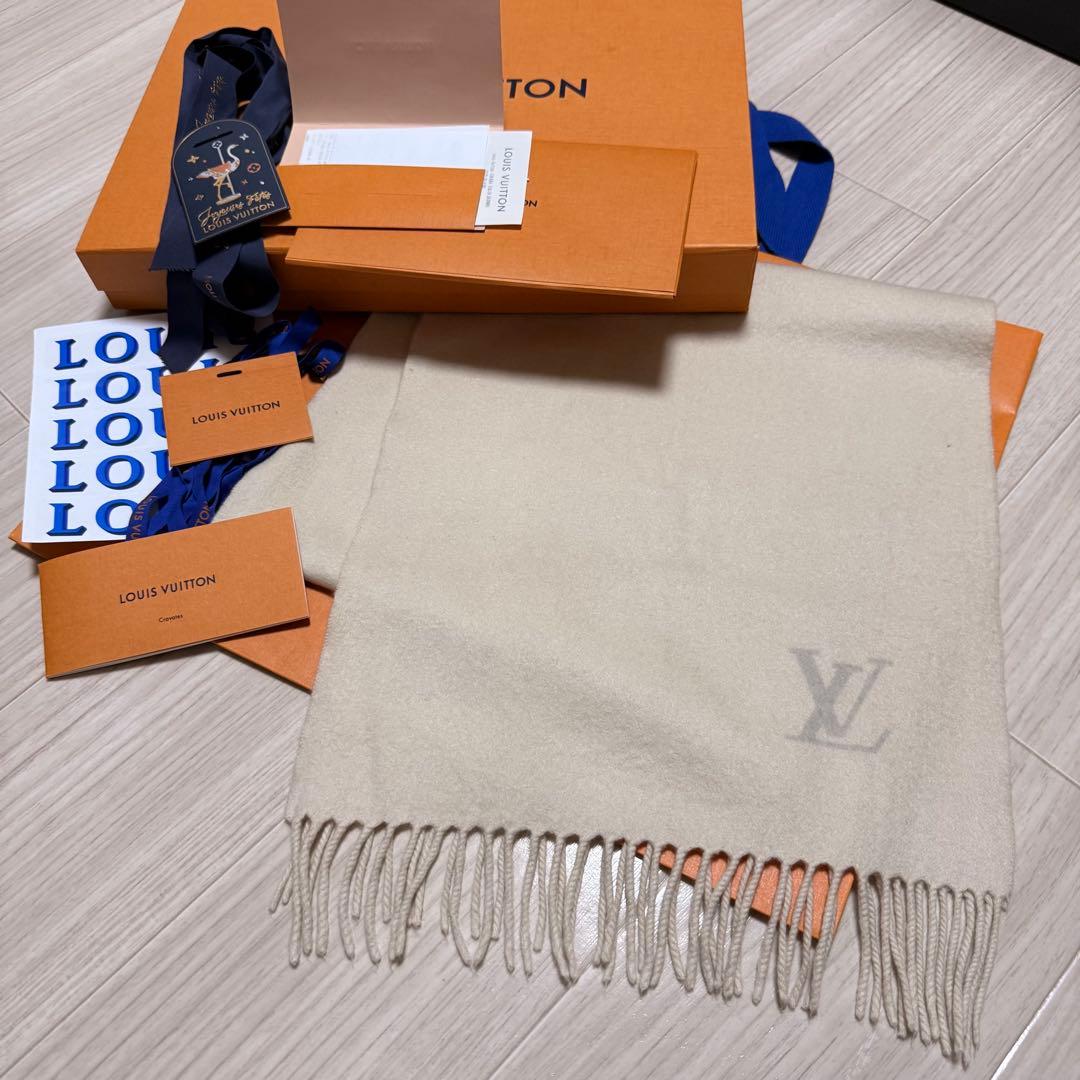 美品✨LV高級カシミヤマフラー❗️ヴィトンマフラー　カシミヤ　ヴィトン　マフラー
