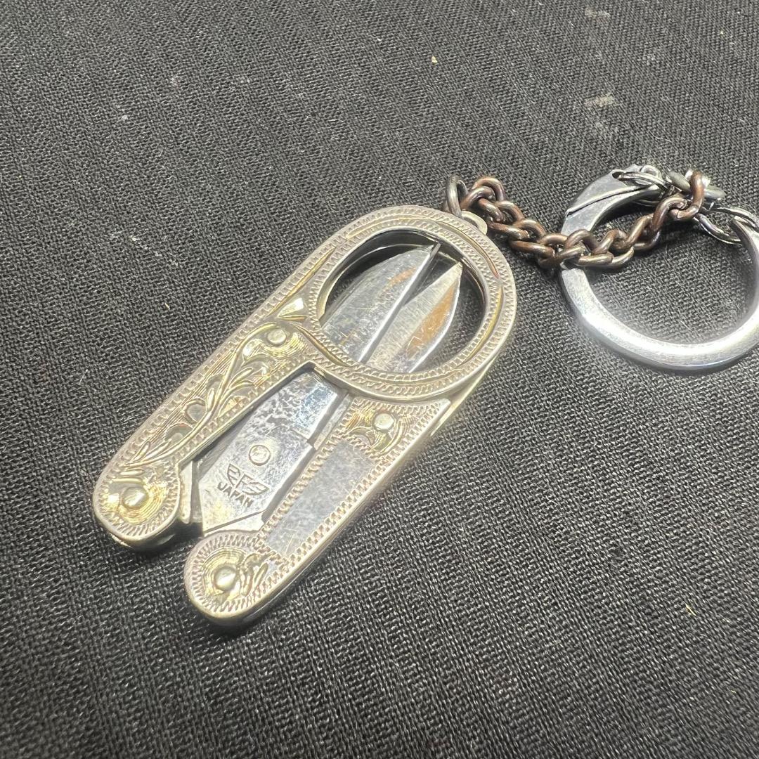 〇Bb右1183 ハサミ キーホルダー ステンレス製 シルバー　藤本ナイフ