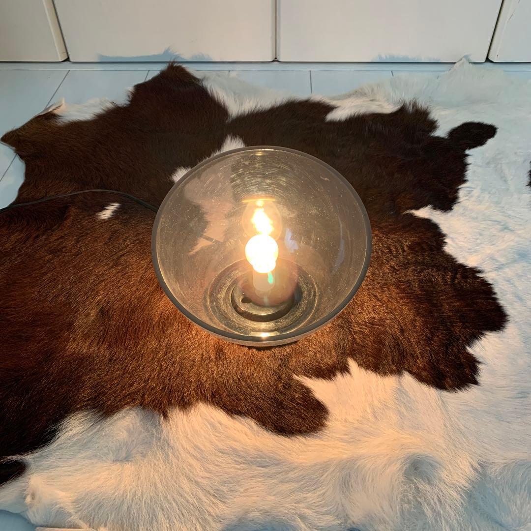 ☆ビンテージファニチャー！90's スモークアクリルボール型ランプ 間接照明