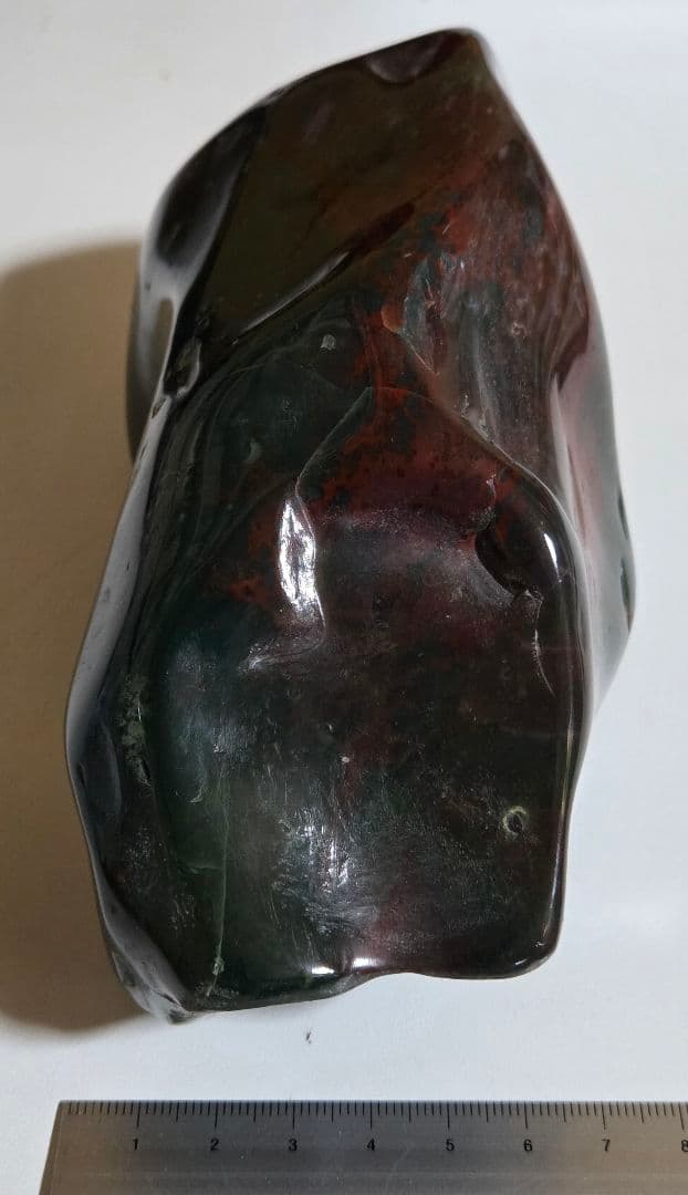 ジャスパー　緑碧玉　赤碧玉　磨き石　1574g　W180×D77×H84mm