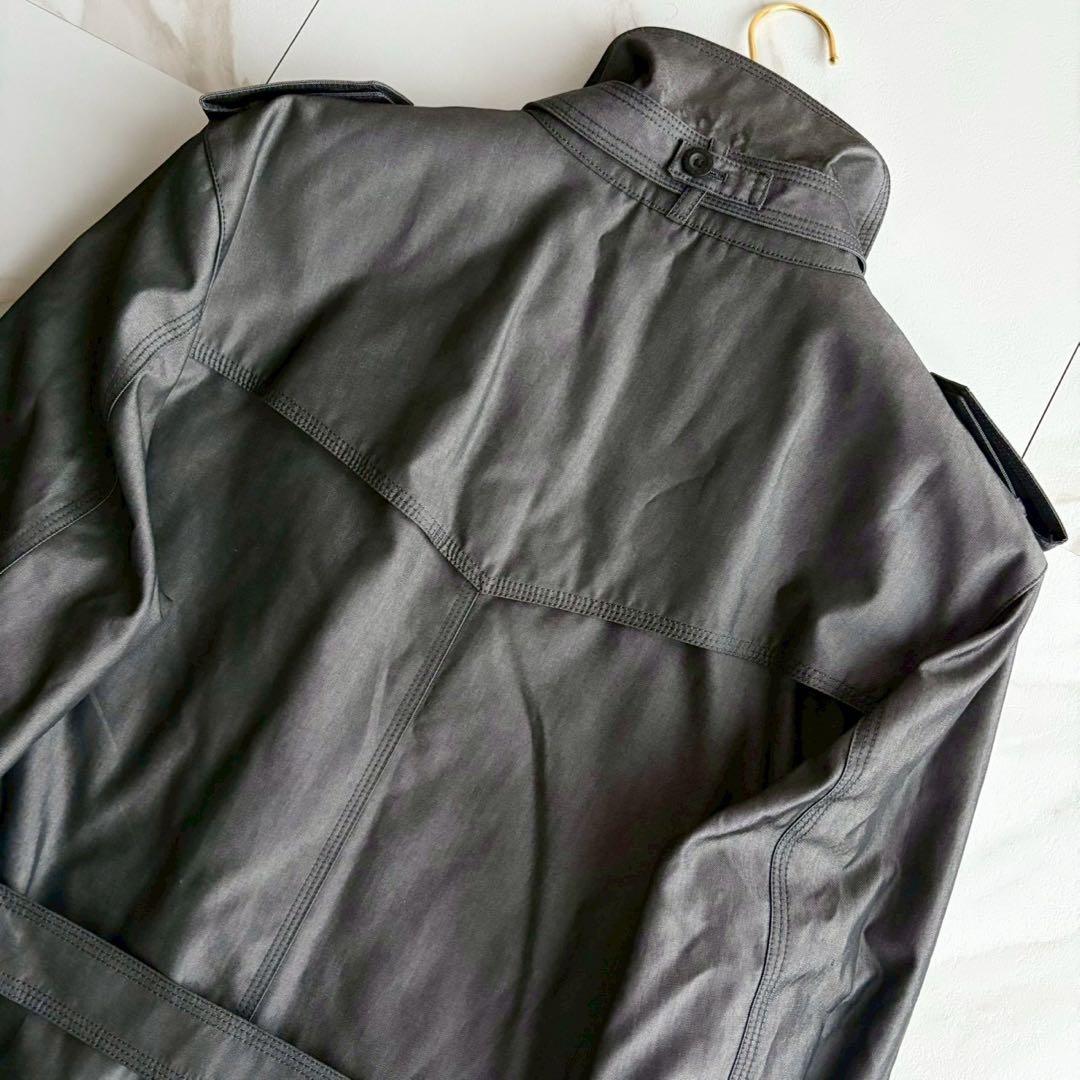 美品◆バーバリーブラックレーベル ライナー ベルト付 トレンチコート 光沢 XL