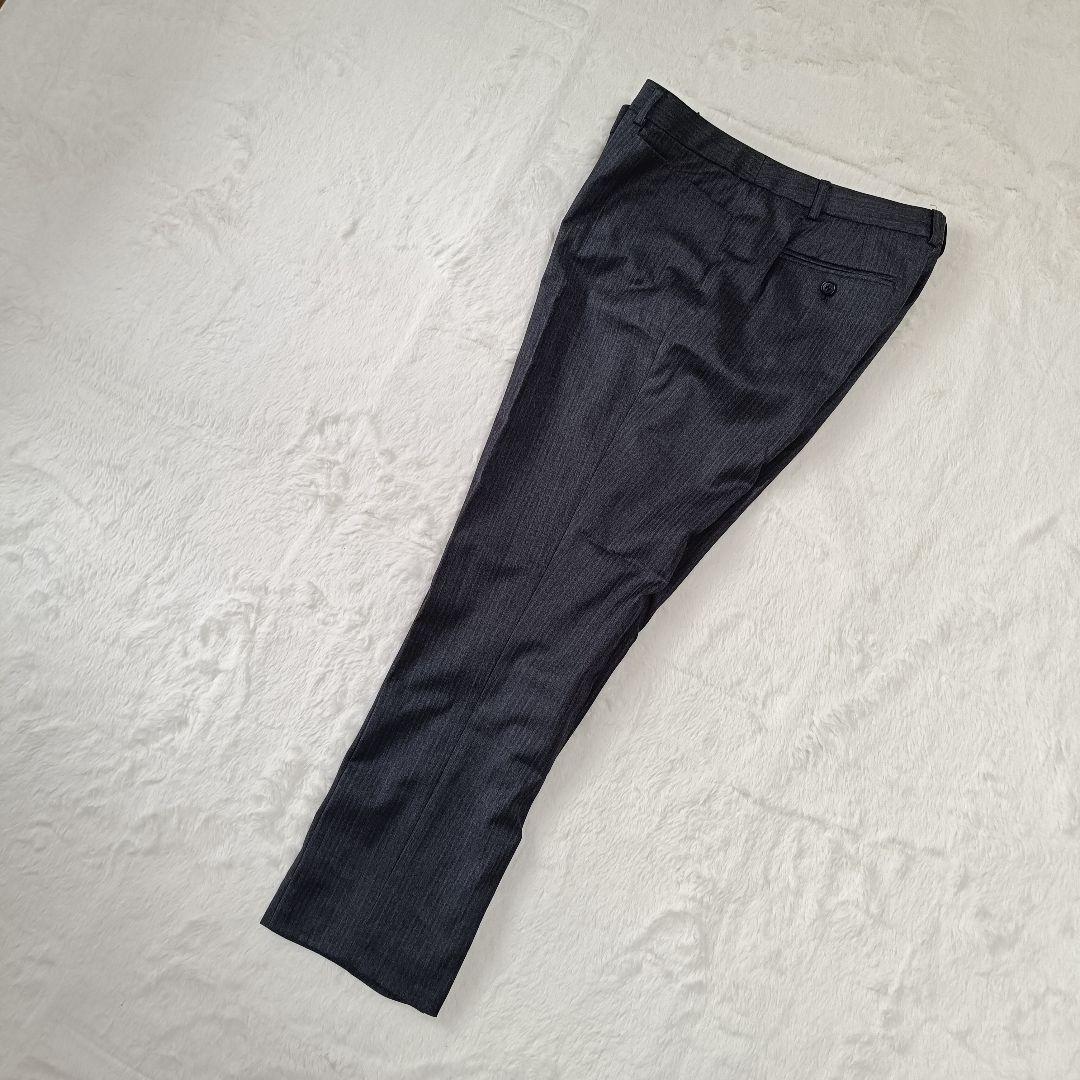 未使用級☆23区 パンツスーツ セットアップダークグレー ストライプ サイズ44