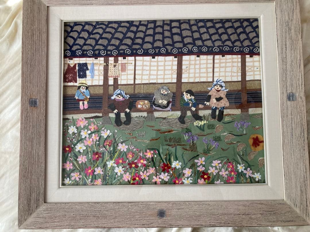 貼り絵　農家の風景 Ｆ8