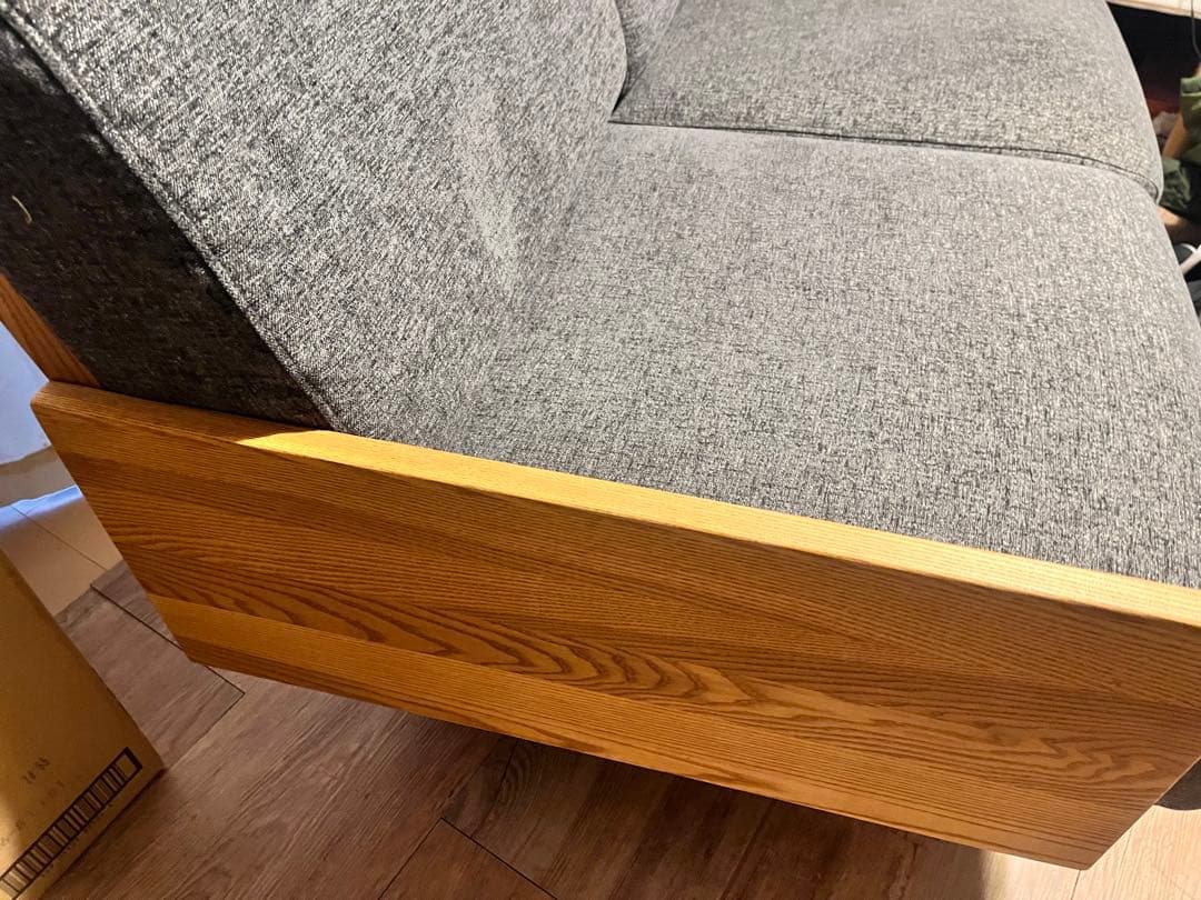 モダン木製フレーム 2人掛けソファ