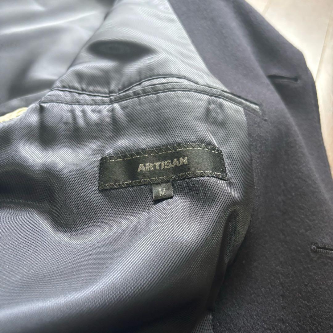 【美品】 ARTISAN アルチザン カシミヤ100% コート ネイビー M