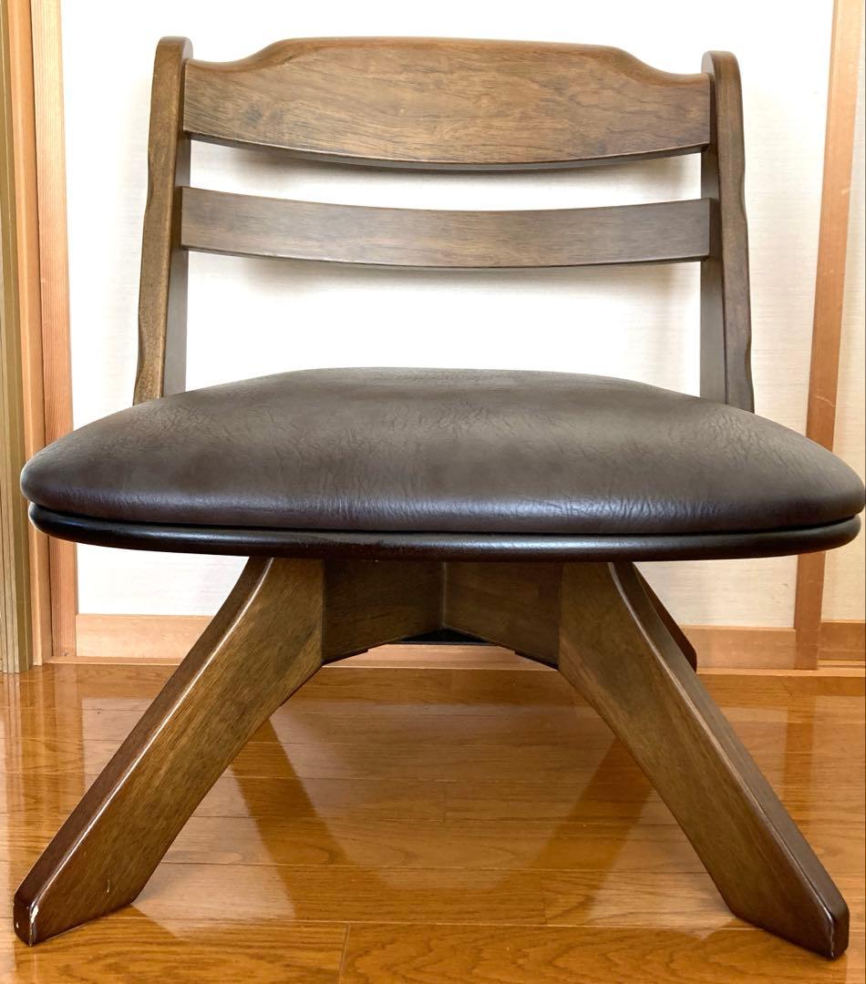 HIRATA 木製座椅子 ロータイプ1人掛け回転椅子