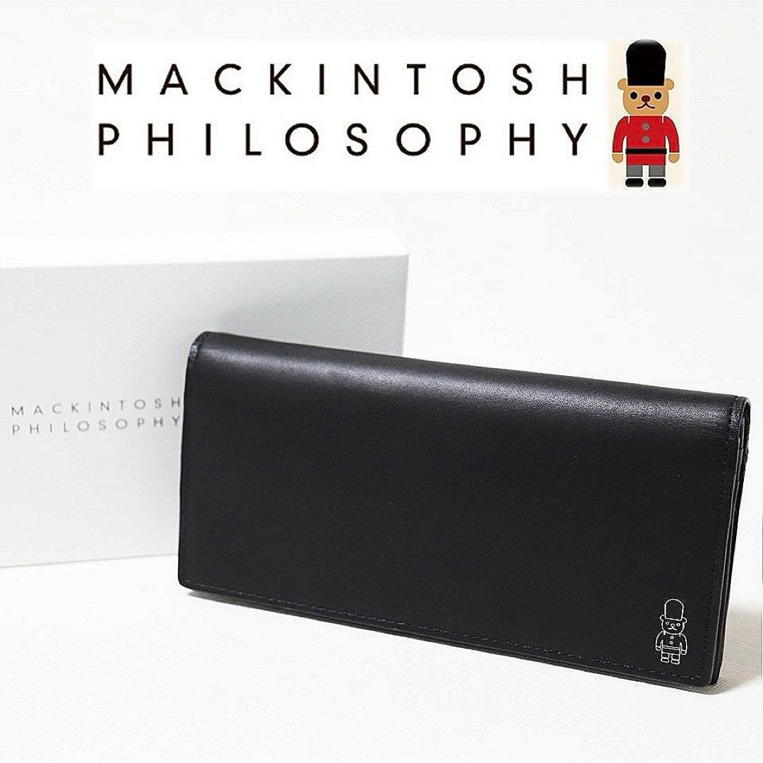 《マッキントッシュ》箱付未使用 バッキンガムベア箔押し レザーかぶせ式長財布