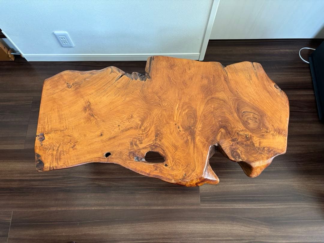 無垢材 自然木テーブル スチール脚 約95cm