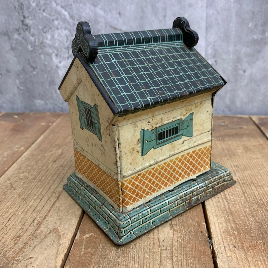 3F 【昭和レトロ】ブリキ 貯金箱 蔵型 AOKI TOY 日本製 ヴィンテージ