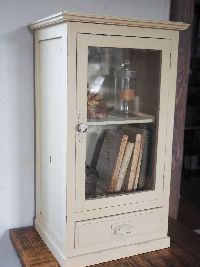 フランス　アンティーク　キャビネット　棚　シェルフ　シャビー　ウォールシェルフ