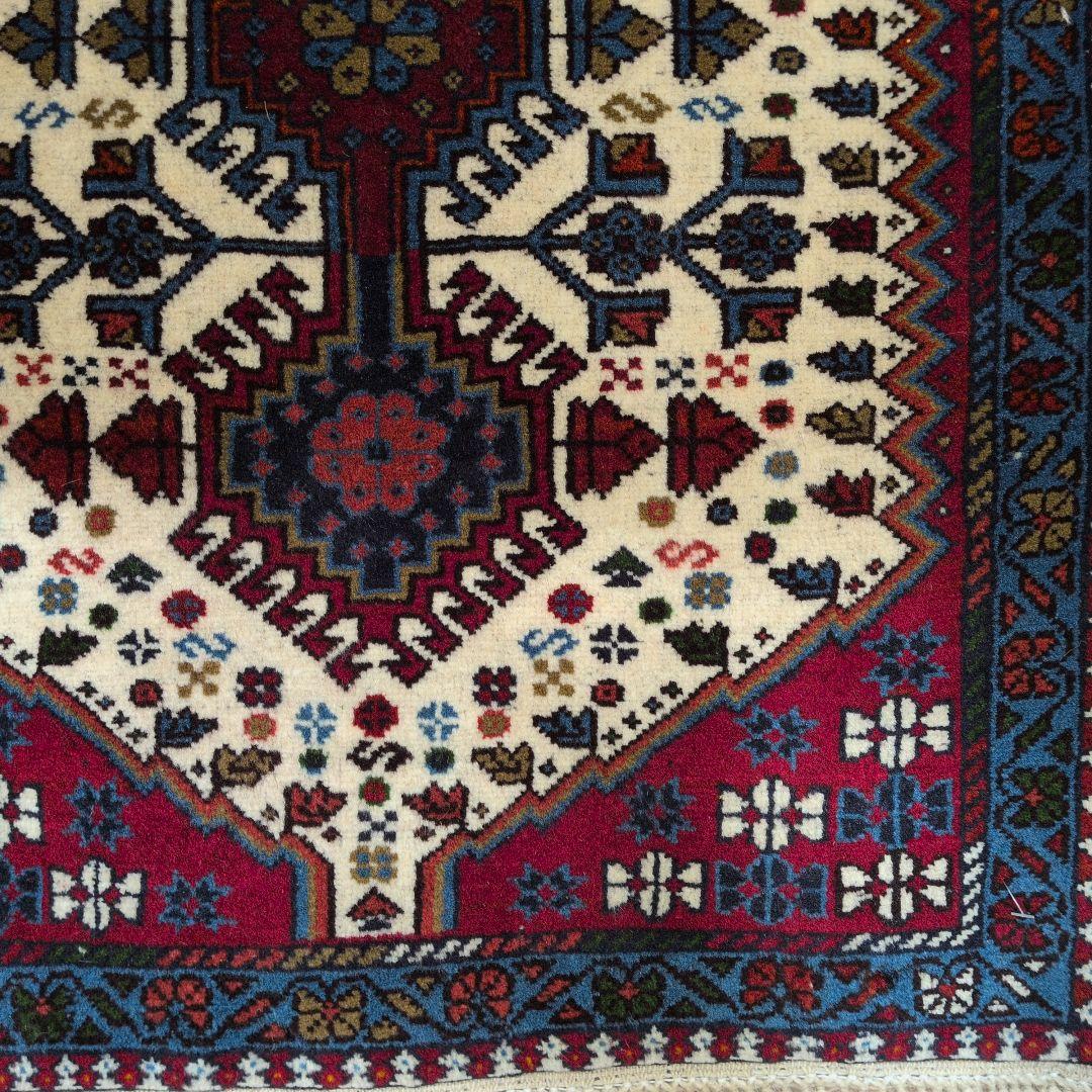 64x89cmペルシャ手織りヤラメ絨毯(065)ギャッベ・マット・じゅうたん