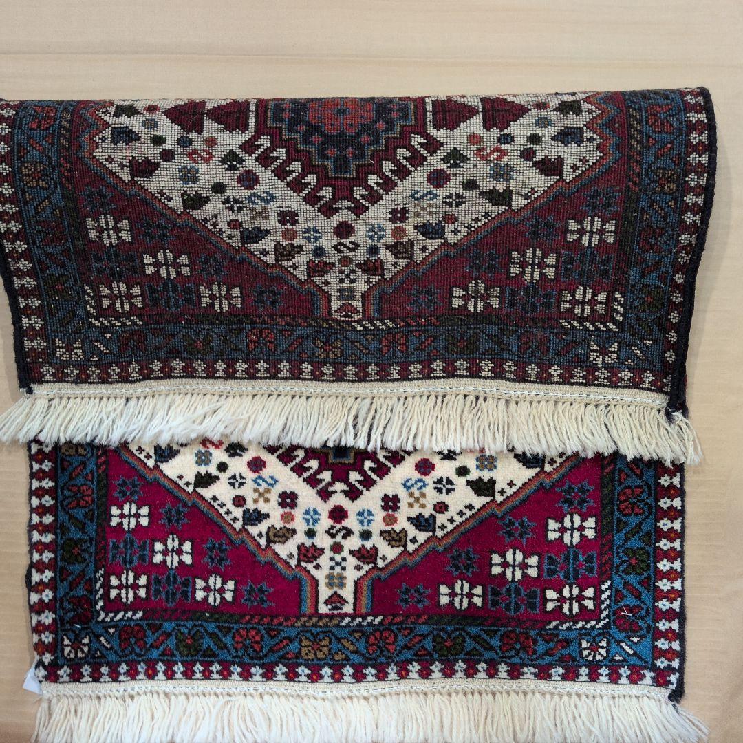 64x89cmペルシャ手織りヤラメ絨毯(065)ギャッベ・マット・じゅうたん