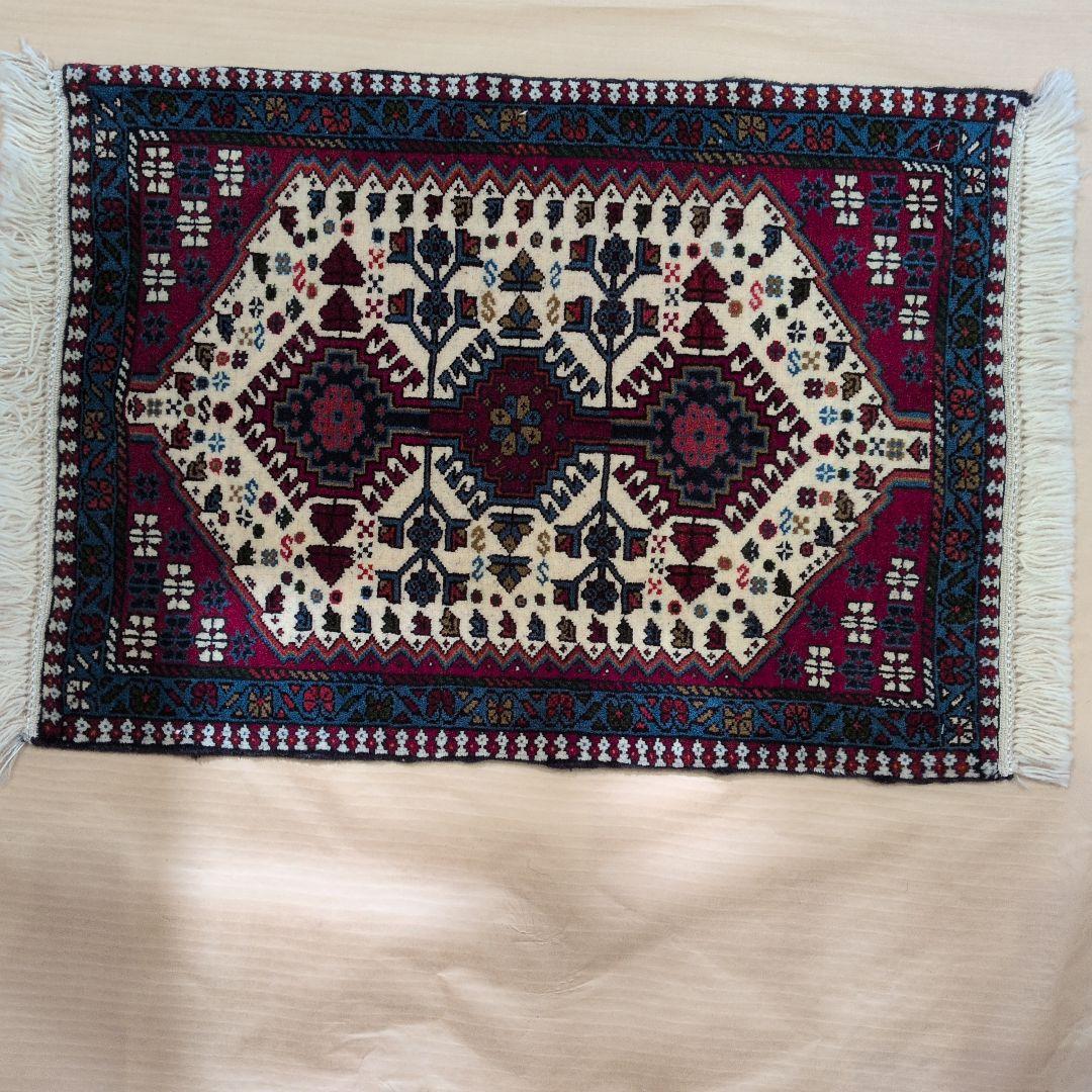 64x89cmペルシャ手織りヤラメ絨毯(065)ギャッベ・マット・じゅうたん