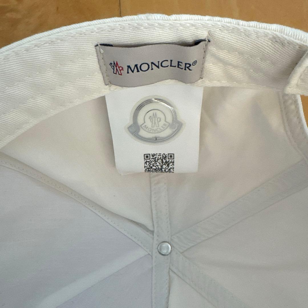 超美品 MONCLER モンクレール ベースボールキャップ ホワイト 正規品