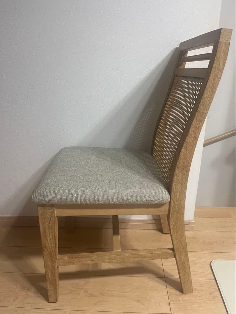 【未使用】ラタンチェア◆2脚なら5千円引◆チーク無垢材 検品済・完成品 (A)