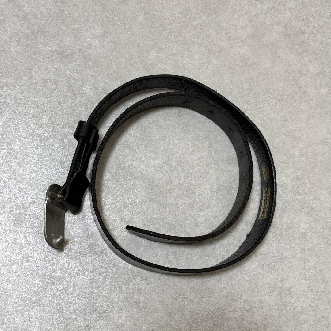 【ナイジェルケーボン】ベルト　ブライドルレザー　シルバーバックル　ブラック