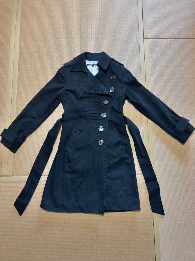 MARCJACOBS黒　コーデュロイ　ダブルボタン　6 ベルトコート2WAY