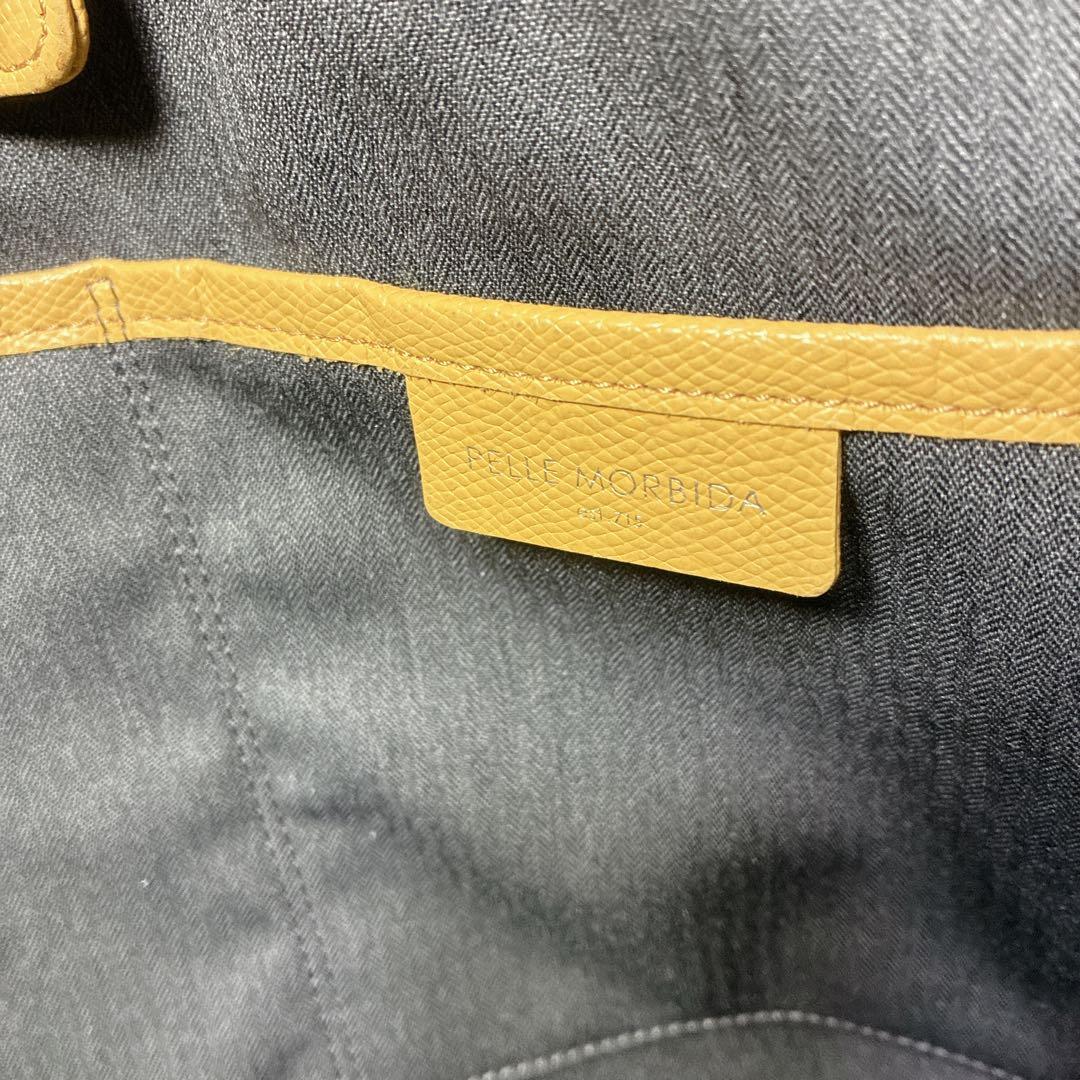 【良品】✨PELLE MORBIDA レザー　2wayトートバック　大容量 YE
