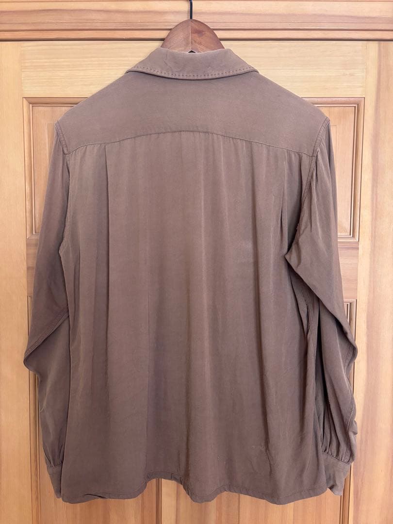 50s Brent オープンカラー レーヨン ギャバジン シャツ