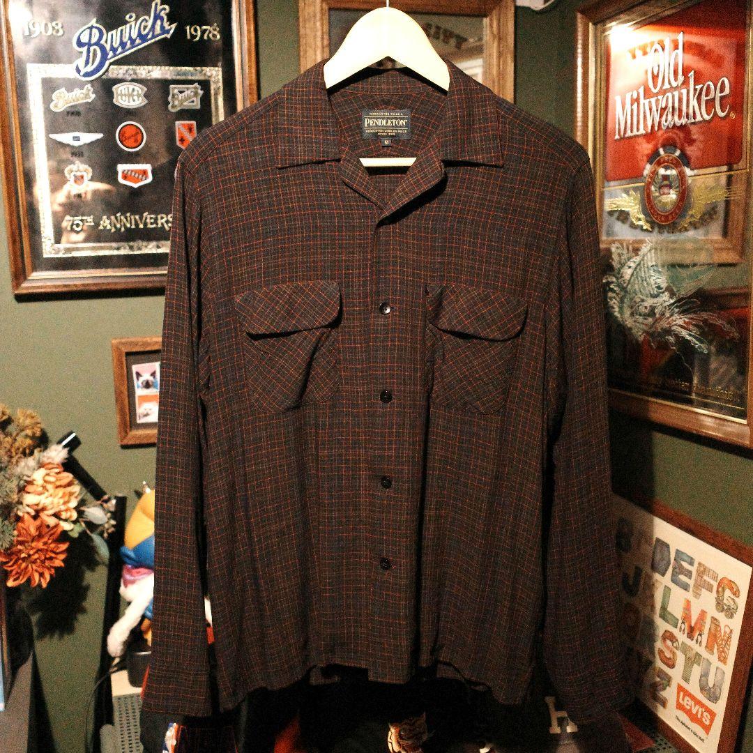 ペンドルトン M オープンカラー レーヨン シャツ 長袖 アメカジ 古着