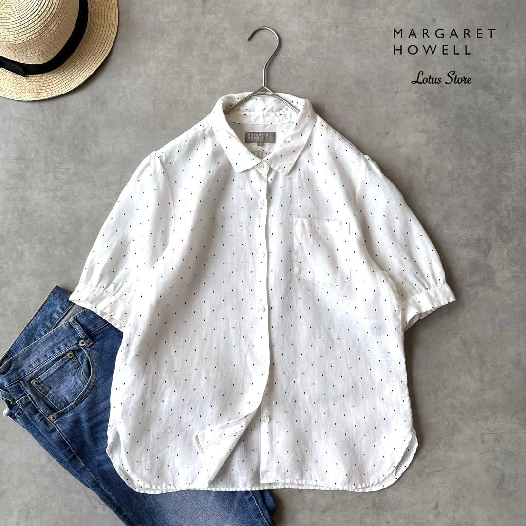MARGARET HOWELL(マーガレットハウエル)リネンドットブラウス