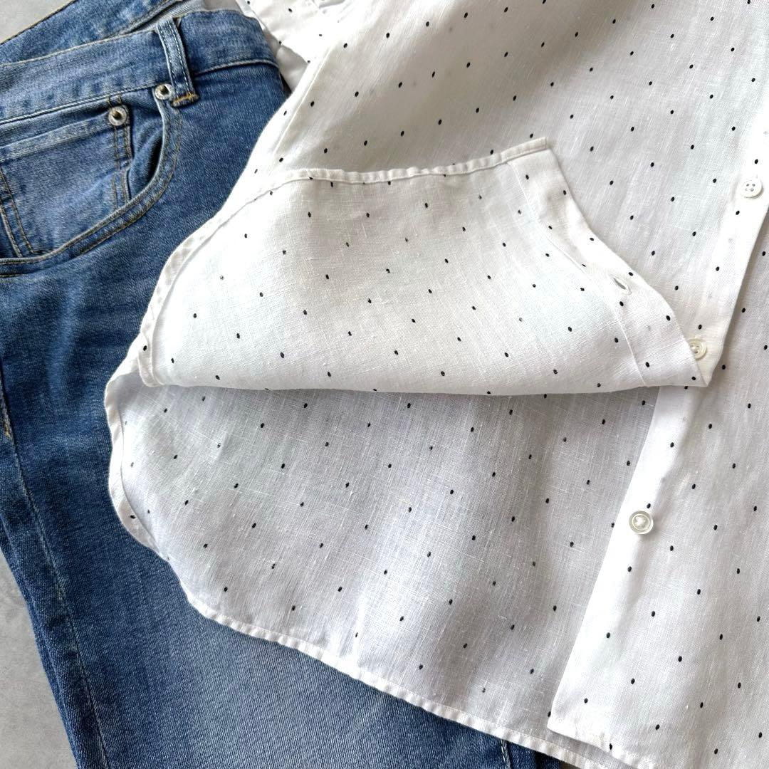 MARGARET HOWELL(マーガレットハウエル)リネンドットブラウス