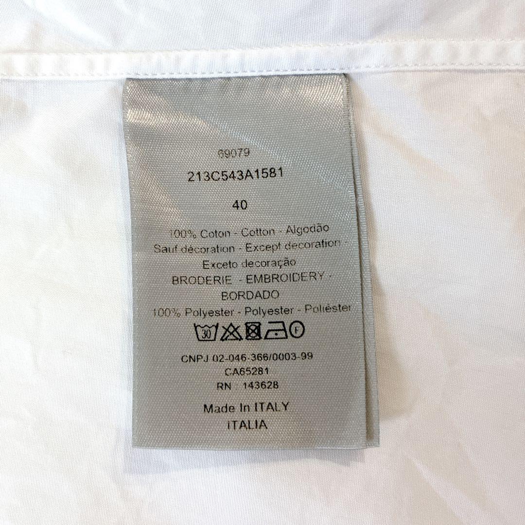 希少 Dior ドレスシャツ アトリエロゴ 刺繍 ホワイト 40 M 長袖シャツ