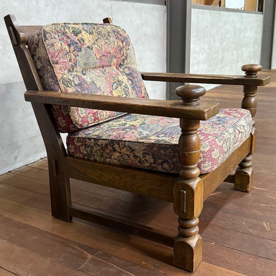 H15K6 オールドカリモク コロニアル 1人掛けソファ