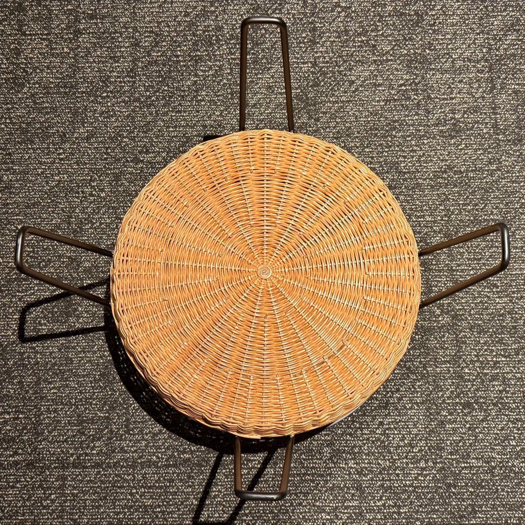 イデー IDEE ワラビー 丸テーブル スチール×ラタン 黒 ローテーブル