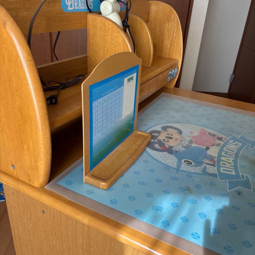中日ドラゴンズ ドアラ 学習机 勉強机 デスク 木製 限定 レア 入学 球団承認