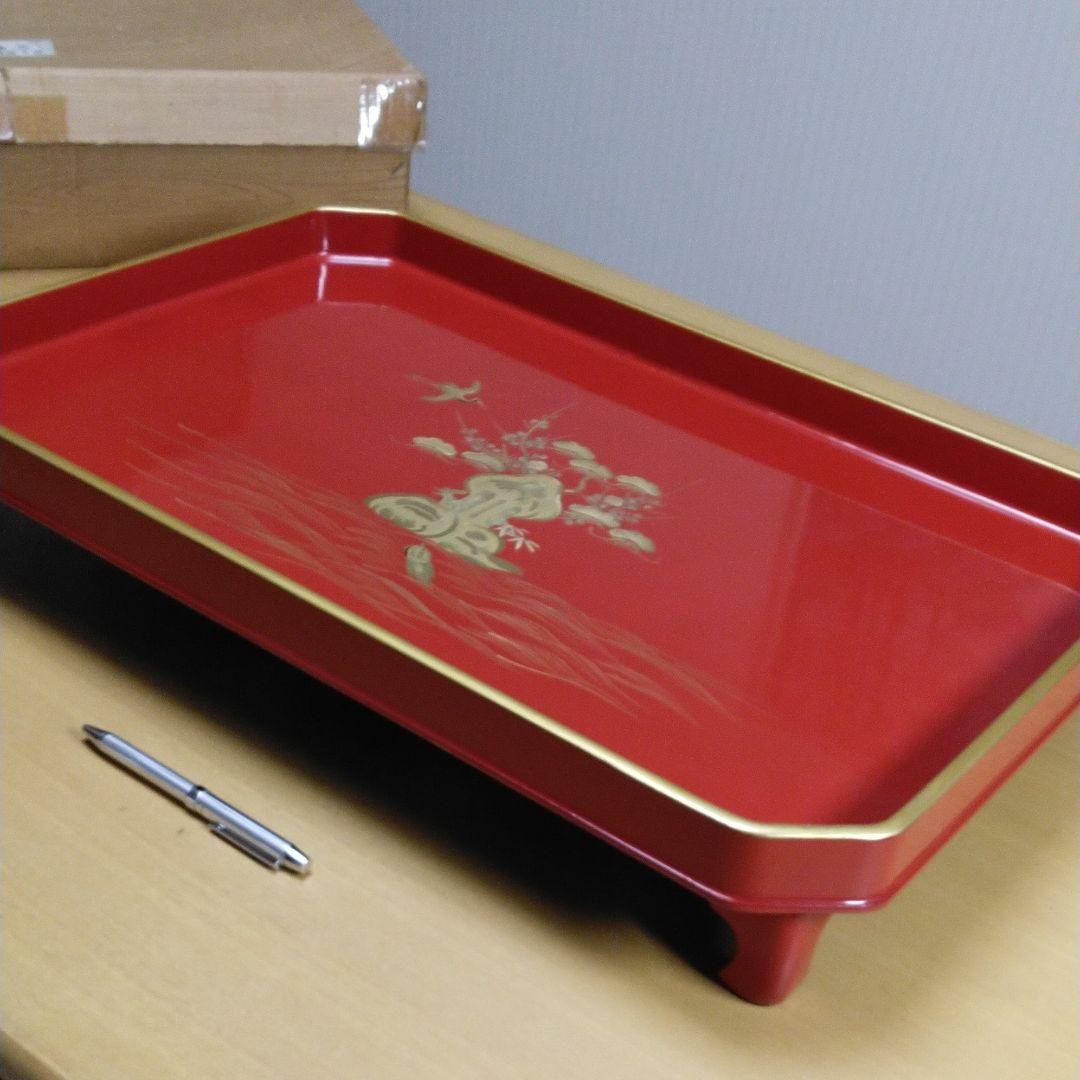 秋田川連漆器　川連塗大型祝膳　足付き膳　木製漆塗り