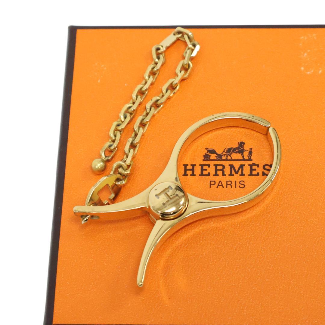 良品 HERMES エルメス グローブ ホルダー フィルー チャーム ゴールド