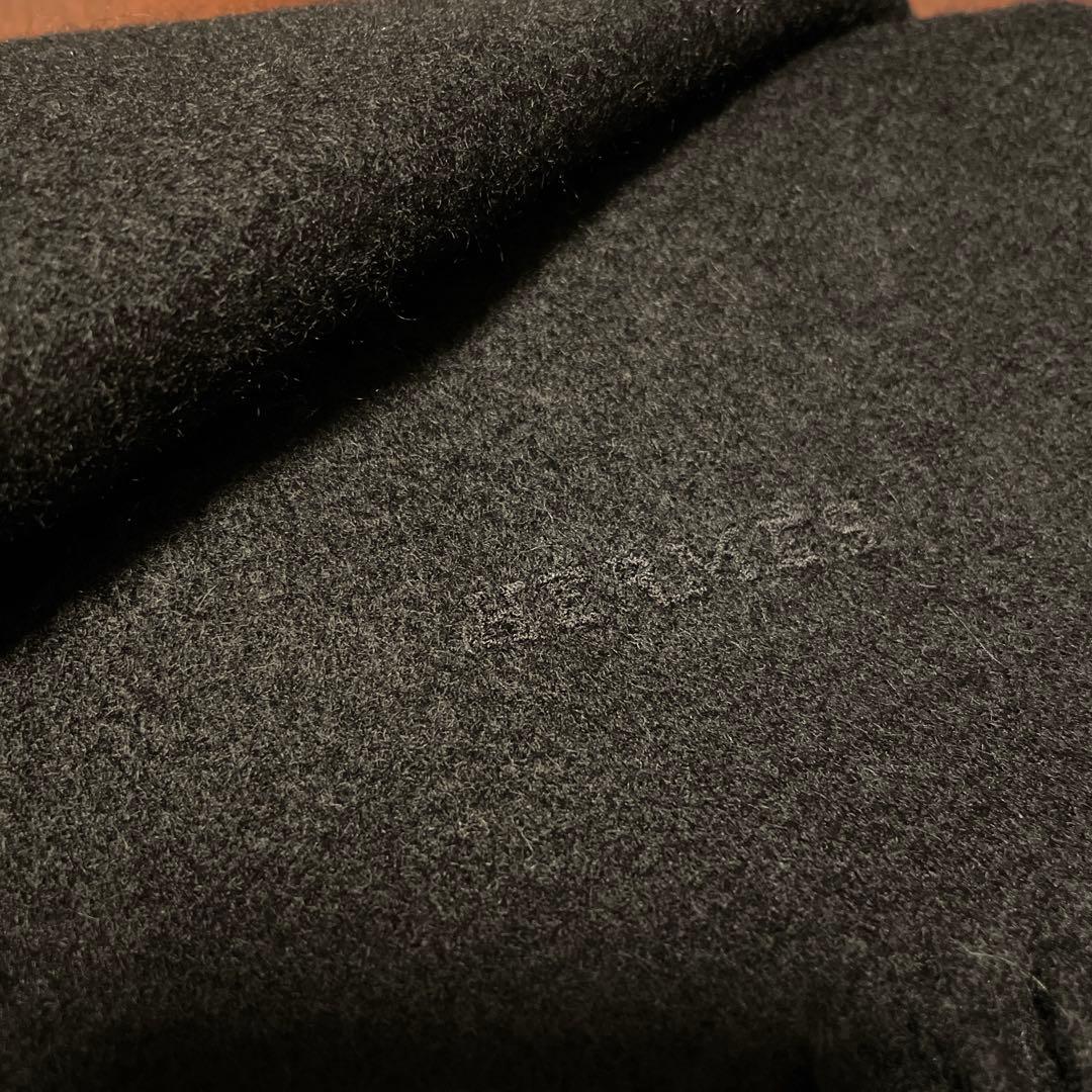 HERMES 100%カシミヤ マフラー 黒