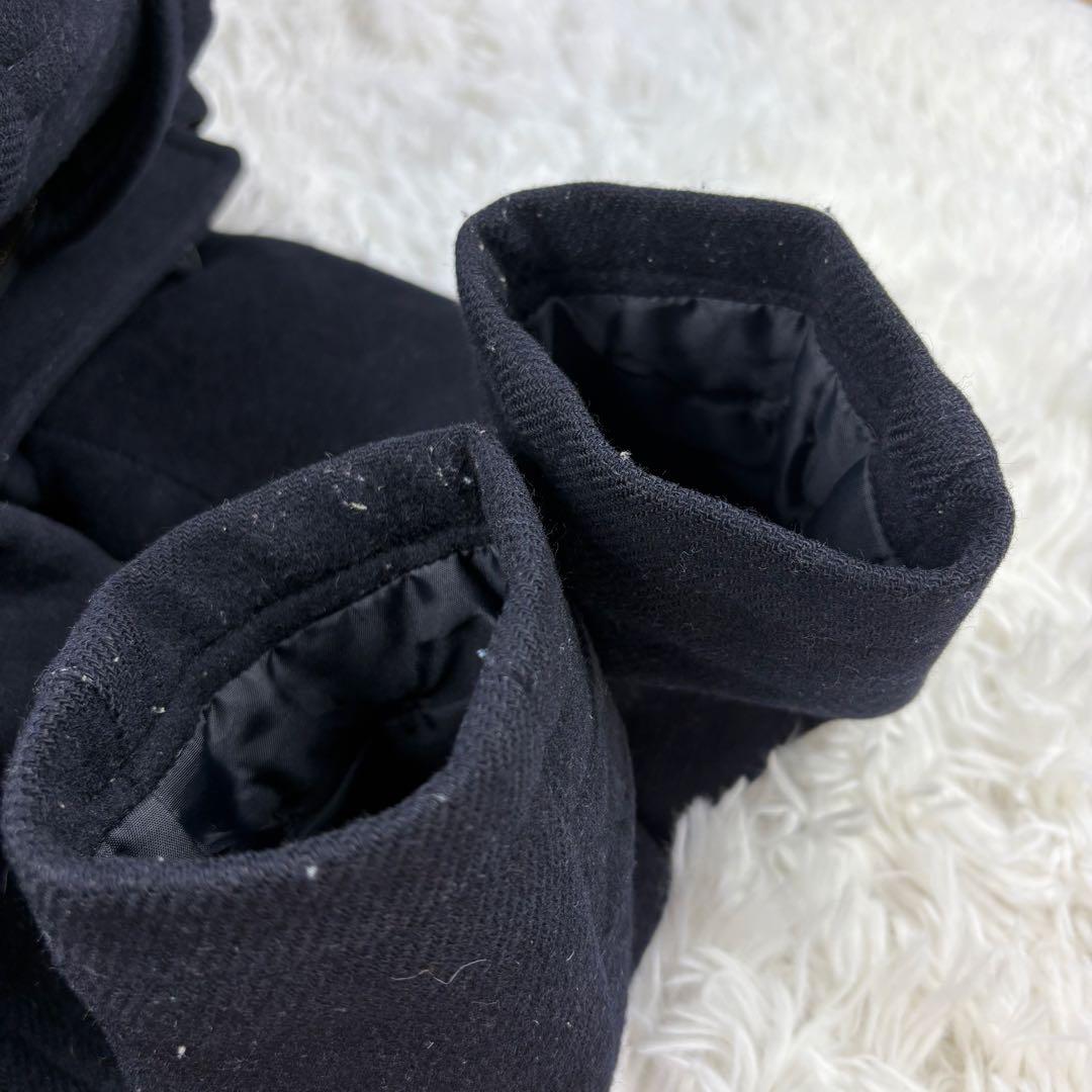 【美品】バーバリー　ダッフルコート　メガチェック　黒　ウール　Sサイズ相当