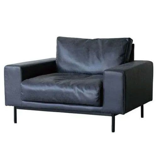 【新品】プルートソファ　関家具　レザー　黒　一人掛け　クラッシュゲート