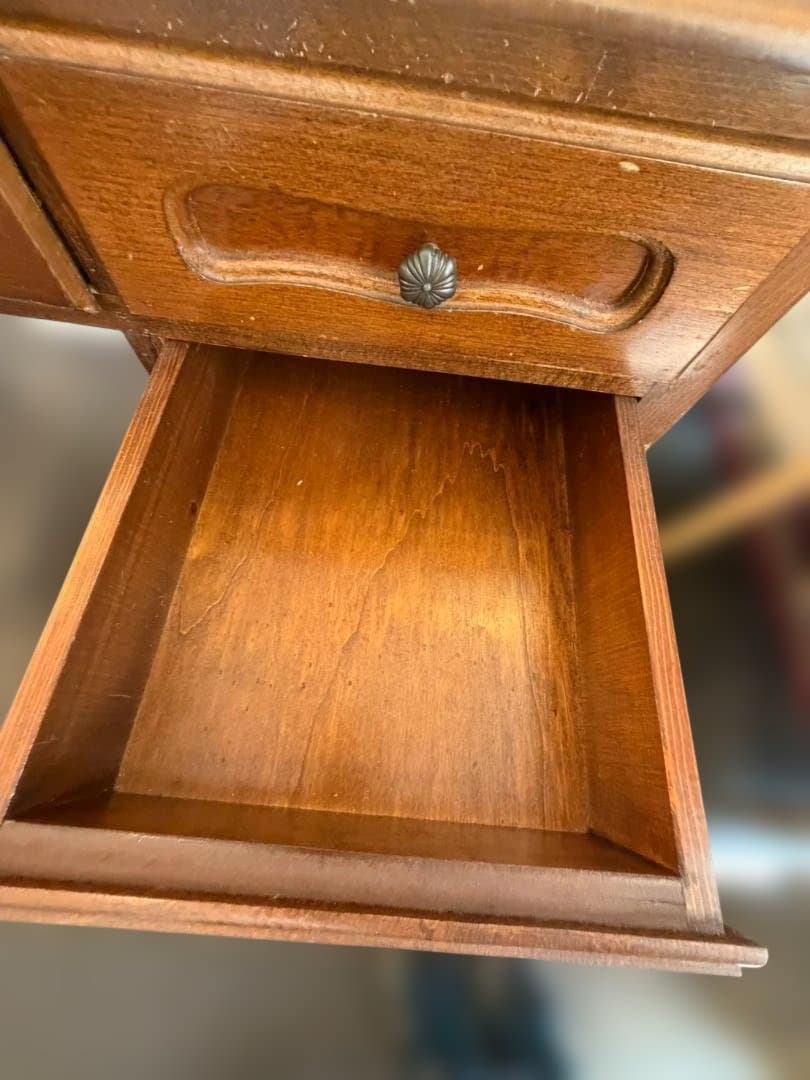 アンティーク調 木製デスク 両袖机 猫脚 引き出し6杯 クラシック 書斎机 作業