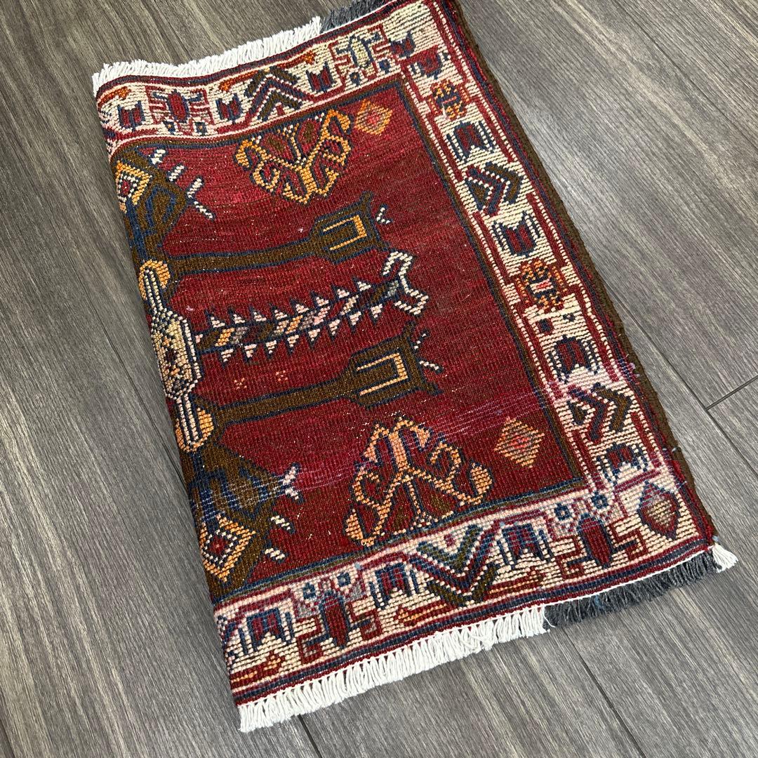 68x52cmペルシャバルーチ絨毯 トライバルラグ ヴィンテージラグ