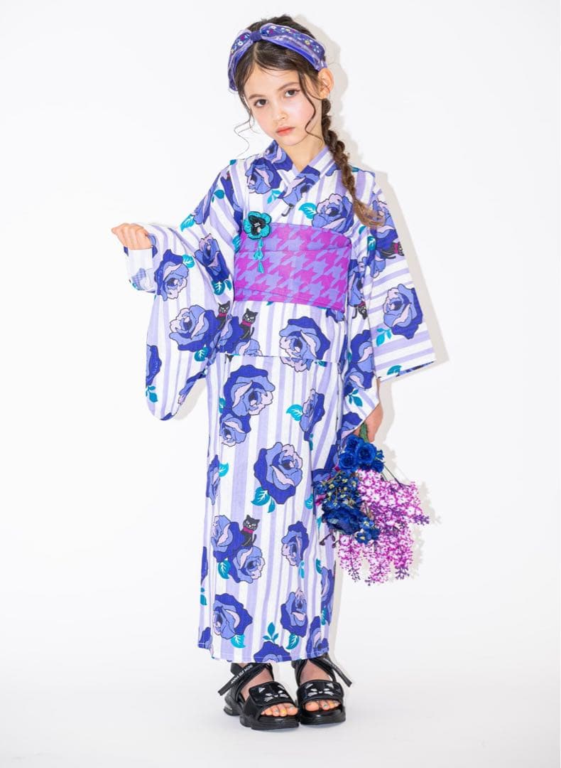 ANNA SUI mini ストライプローズ浴衣　130