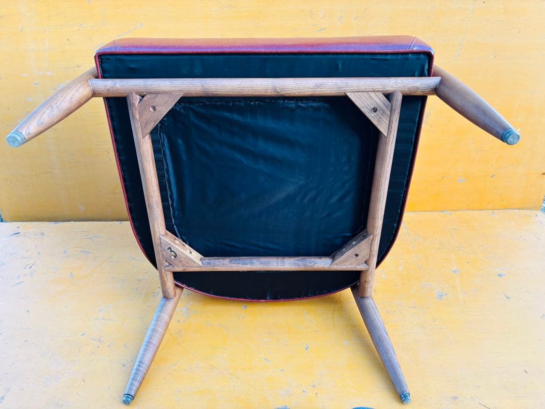 J56★アスプルンド★美品 アームチェア ラウンジチェア レザー 木製フレーム