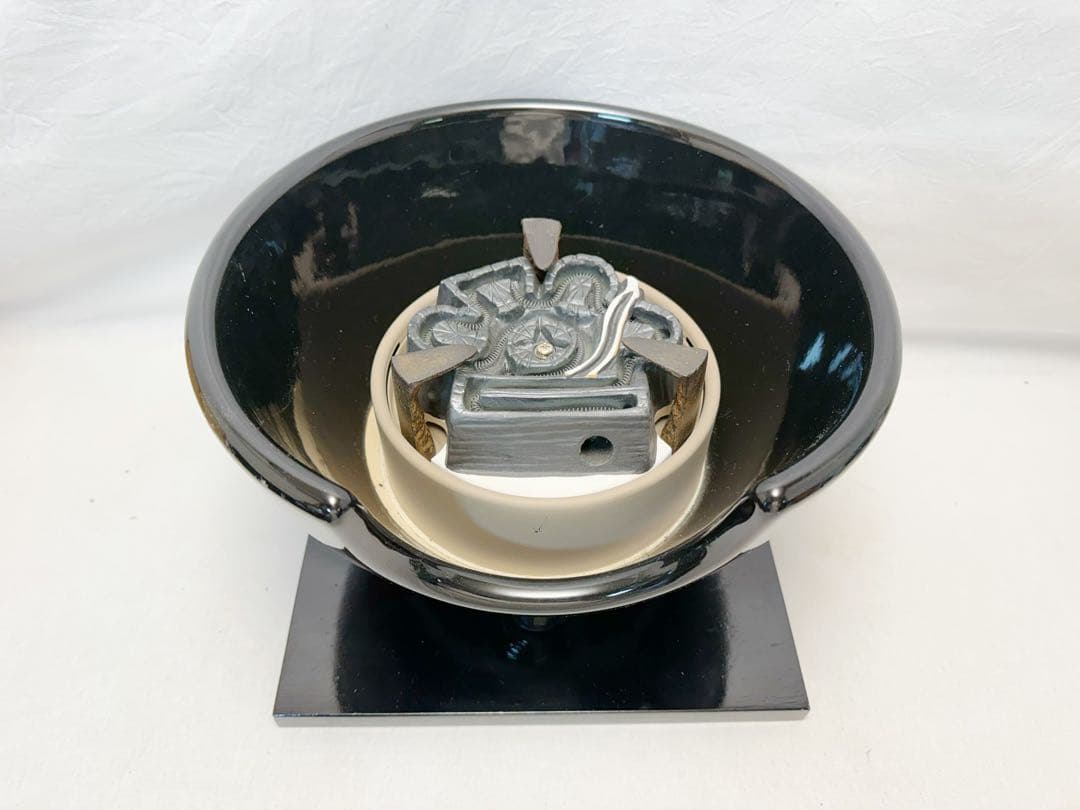 未使用 茶道具 黒真塗 紅鉢型 野々田商店製電熱器 佐藤浄清造 万代屋釜 共箱