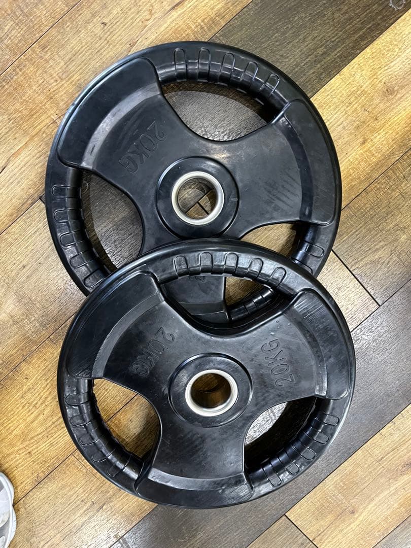 Φ 50mm 3グリップ ラバープレート 20kg×2枚セット
