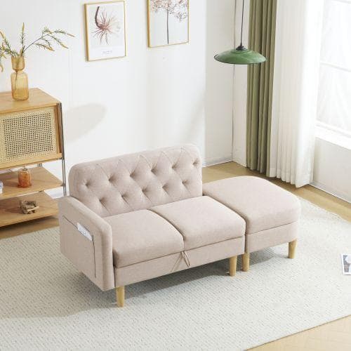 ソファ 2-3人掛け カウチソファ 収納機能 オットマン レイアウト