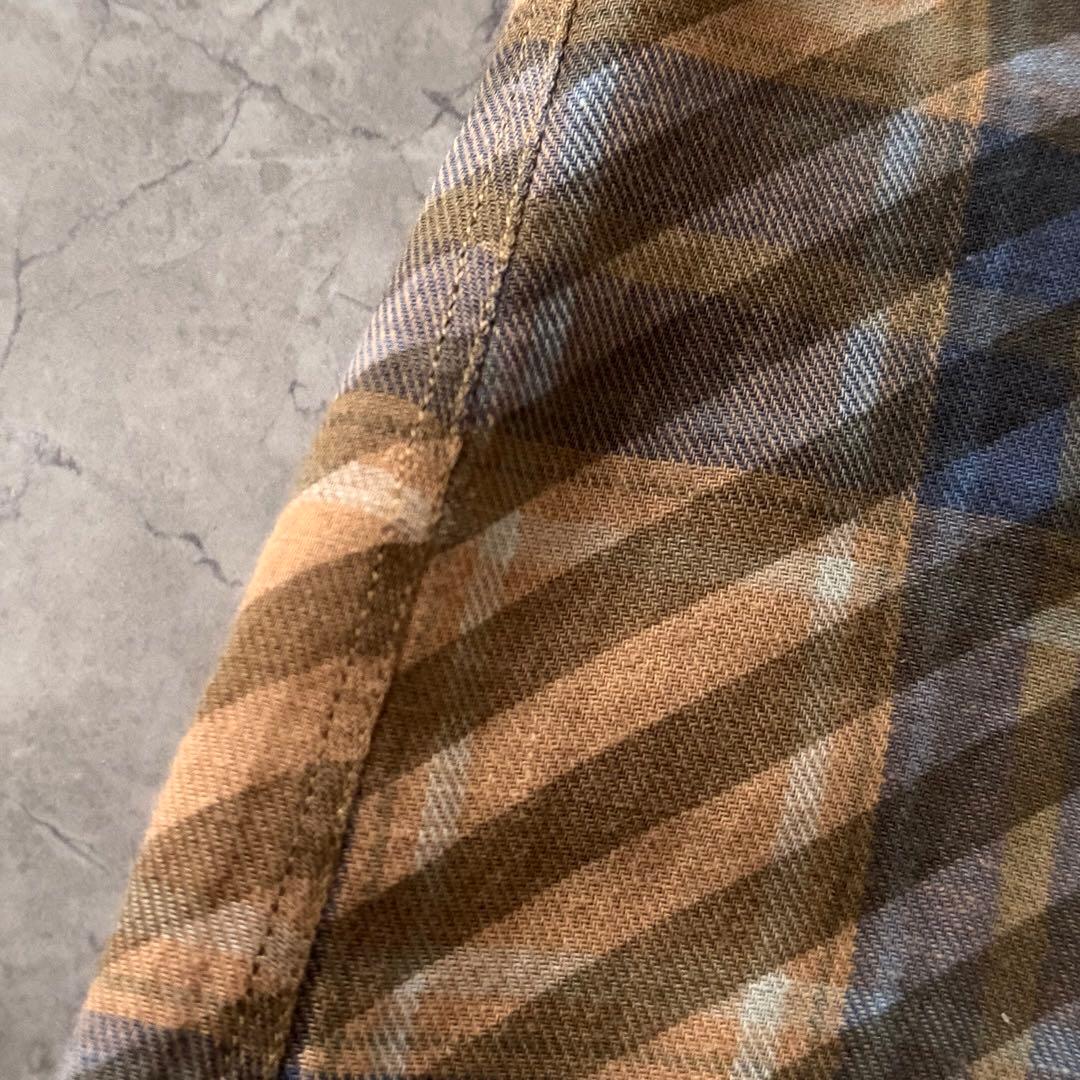 DRIES VAN NOTEN チェックシャツ サイズ44 オレンジ ブルー