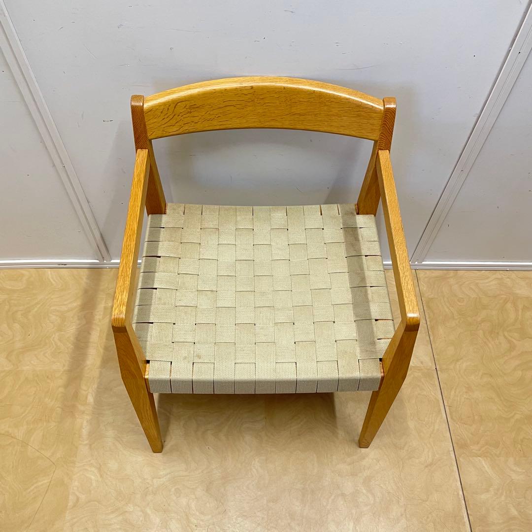 ビンテージ アームチェア チェア 椅子 イス 北欧スタイル オーク材 布テープ