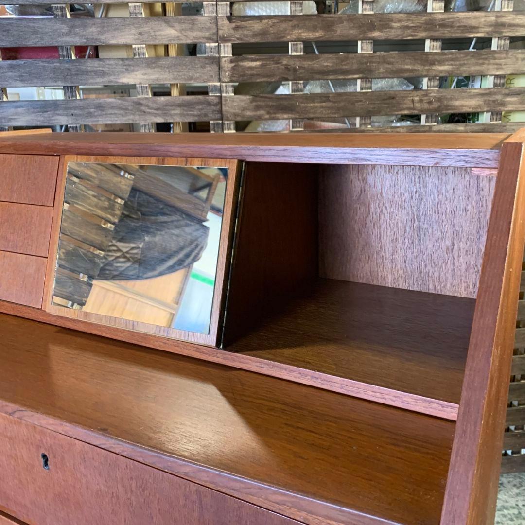 G879\" 北欧家具 ビンテージ ライティングビューロ 机 チーク材