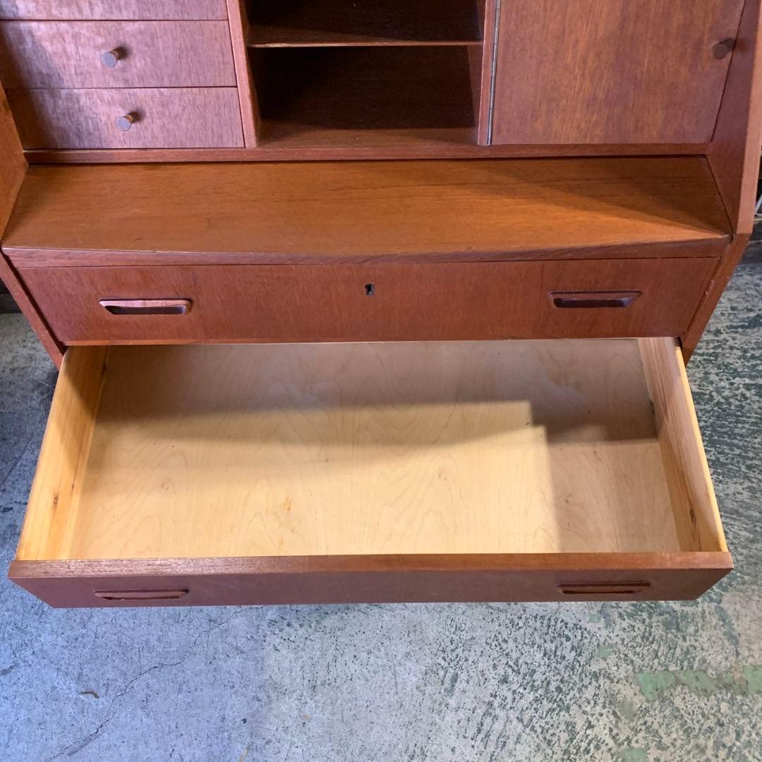 G879\" 北欧家具 ビンテージ ライティングビューロ 机 チーク材