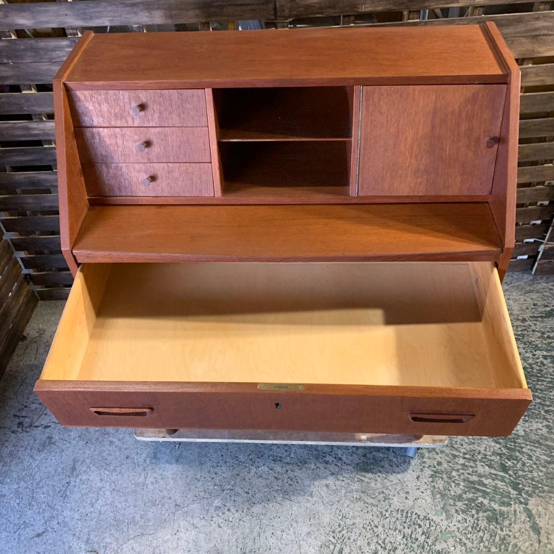 G879\" 北欧家具 ビンテージ ライティングビューロ 机 チーク材