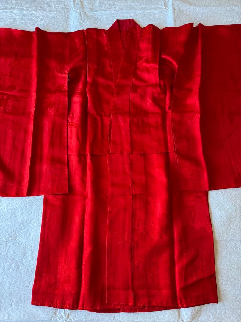 七五三に★正絹アンティーク着物　花車に四季花々　七歳着物、作り帯のセット