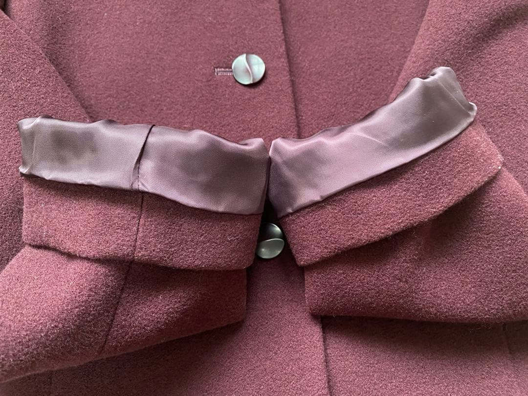 ✨美品✨Leilian レリアン カシミヤ ステンカラー コート ボルドー11号
