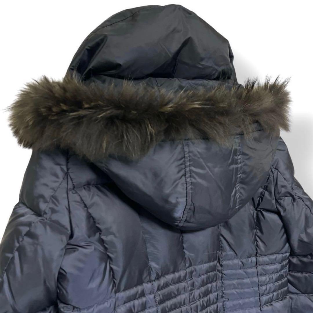 【美品】23区 洗える シレータフタ ダウン コート ラクーン ファー